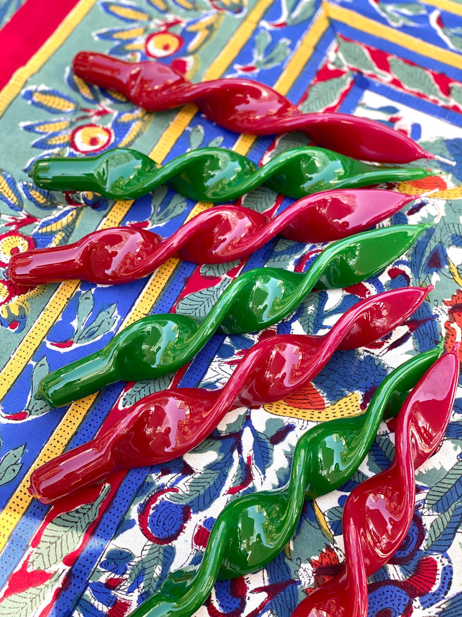 Mulberry Red Ribbon Candles (Set of 2) LAY London