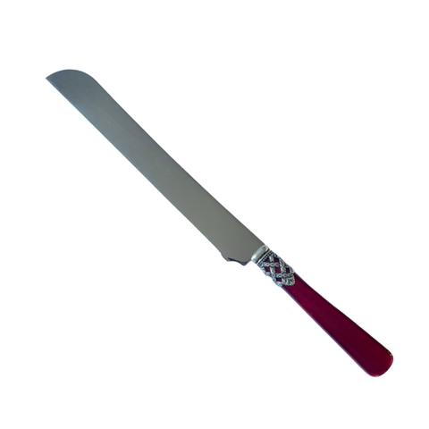 Baroque Bread Knife - Pearly Red