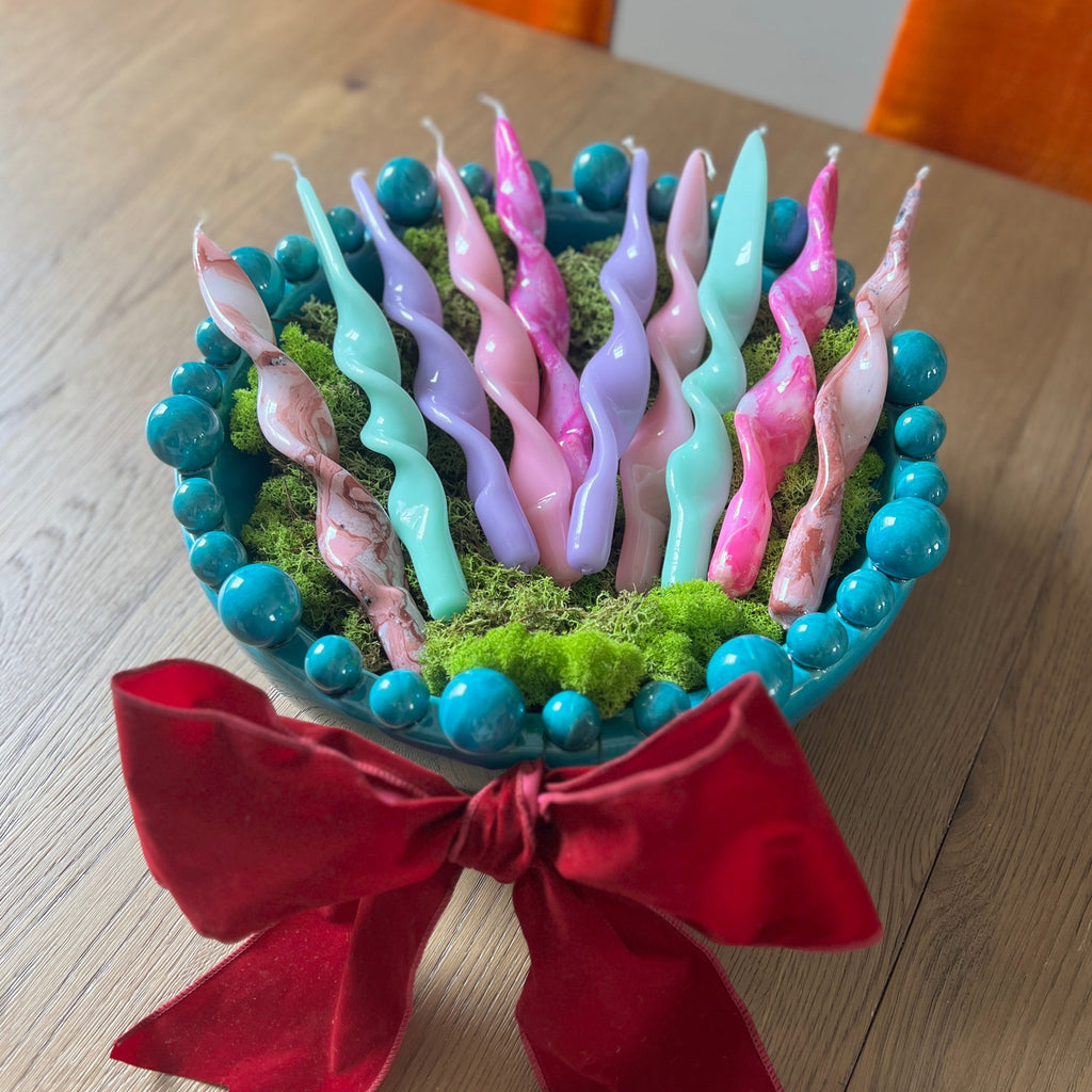 Lollipop Lilac Ribbon Candles (Set of 2)
