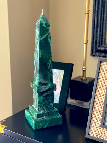 Obelisk Candle in 'Jade' (35cm Height)