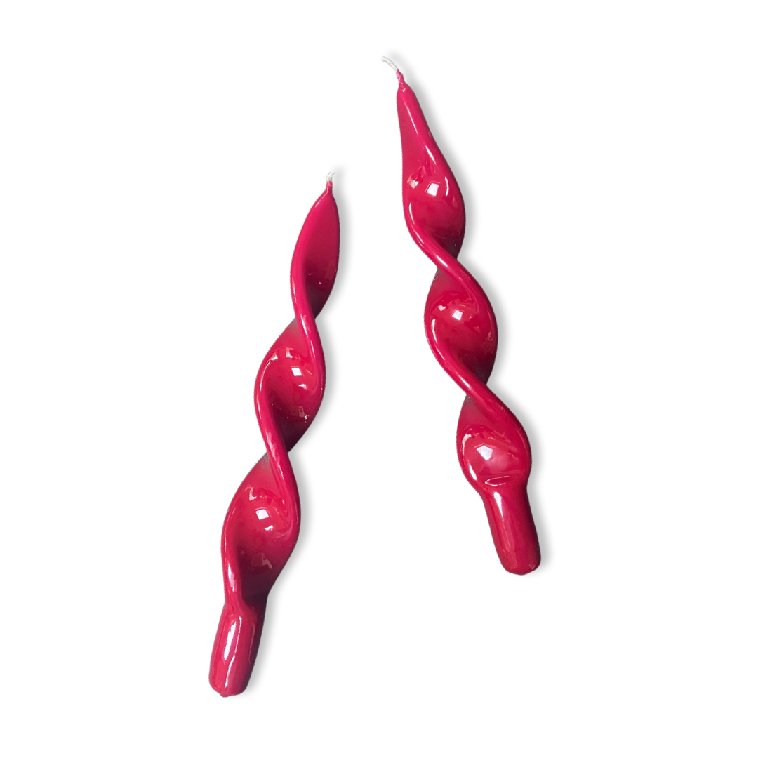 Mulberry Red Ribbon Candles (Set of 2) LAY London