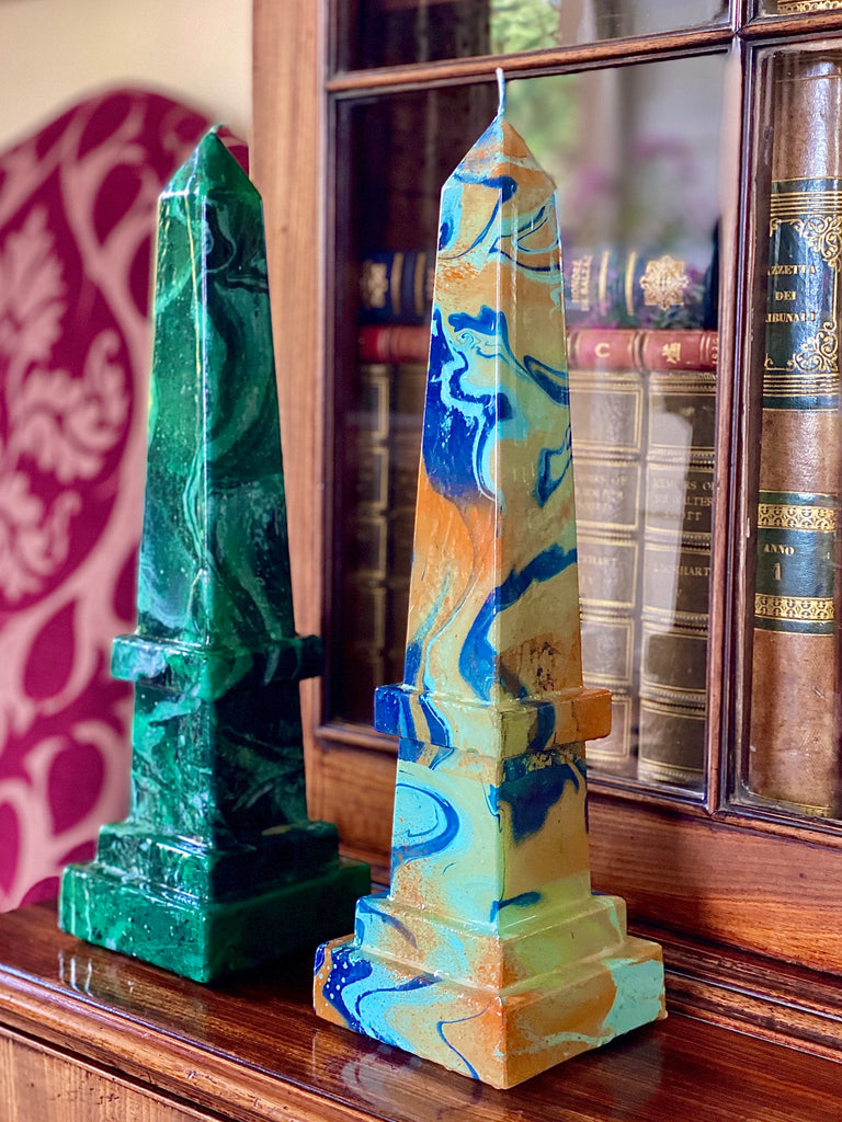 Obelisk Candle in 'Jade' (35cm Height)