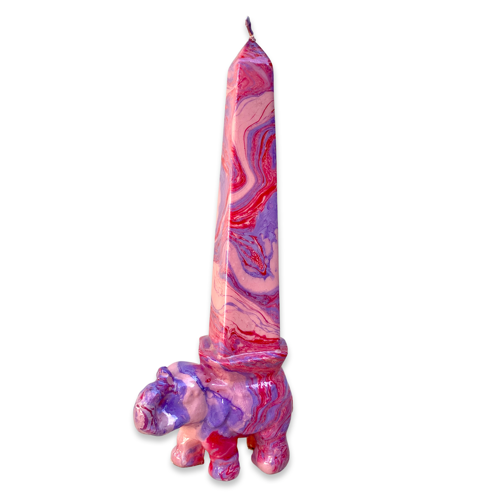 Elephant Obelisk Candle, Pink