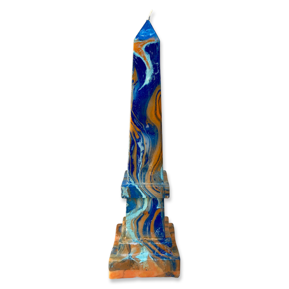 Obelisk Candle in 'Lava' (35cm tall)