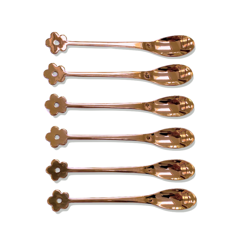Daisy Teaspoons in Rose Gold (set of 6)