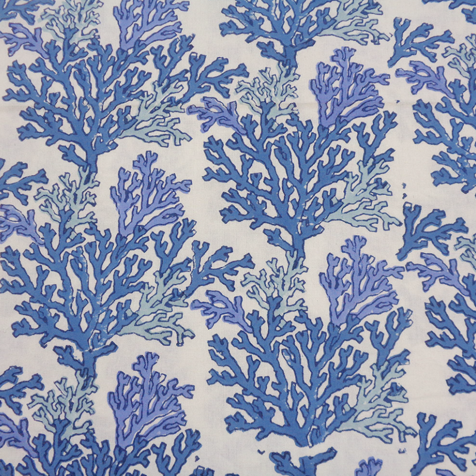 Coral Tablecloth in Blue - Large
